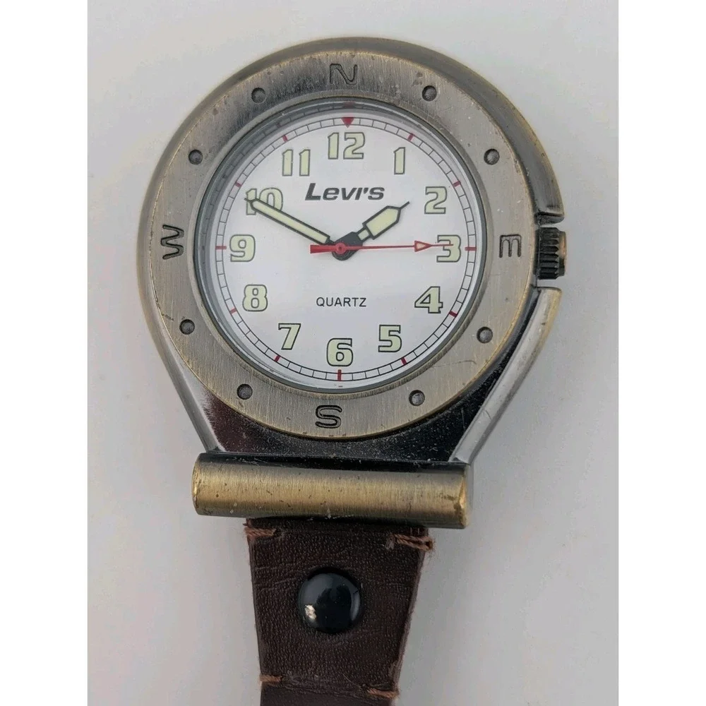 Vintage Levi's‎ Carabiner Clip Watch 43mm Case- New Battery